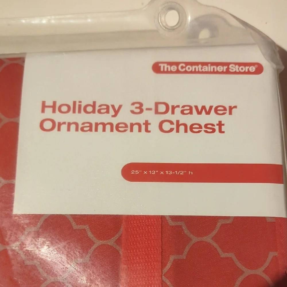 New The Container Store Holiday 3-Drawer Cardboard Ornament Chest